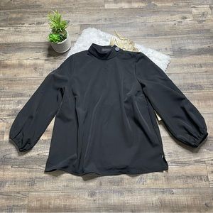 Eloquii Snap Neck Black Tunic